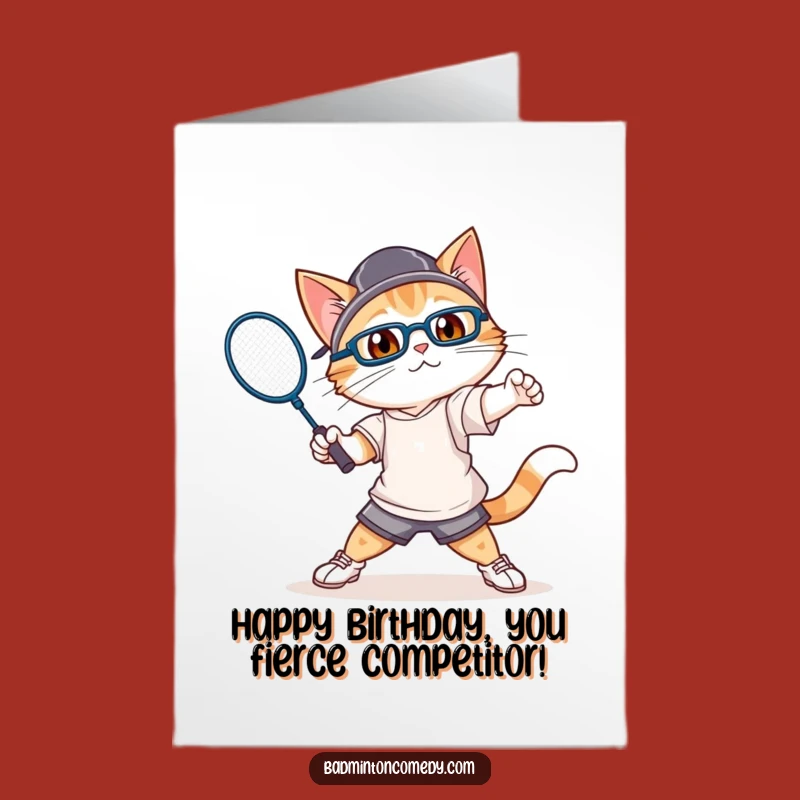 Free Printable Birthday Card: Athletic Cat Swings - Humorous Birthday Downloadable Gift!
