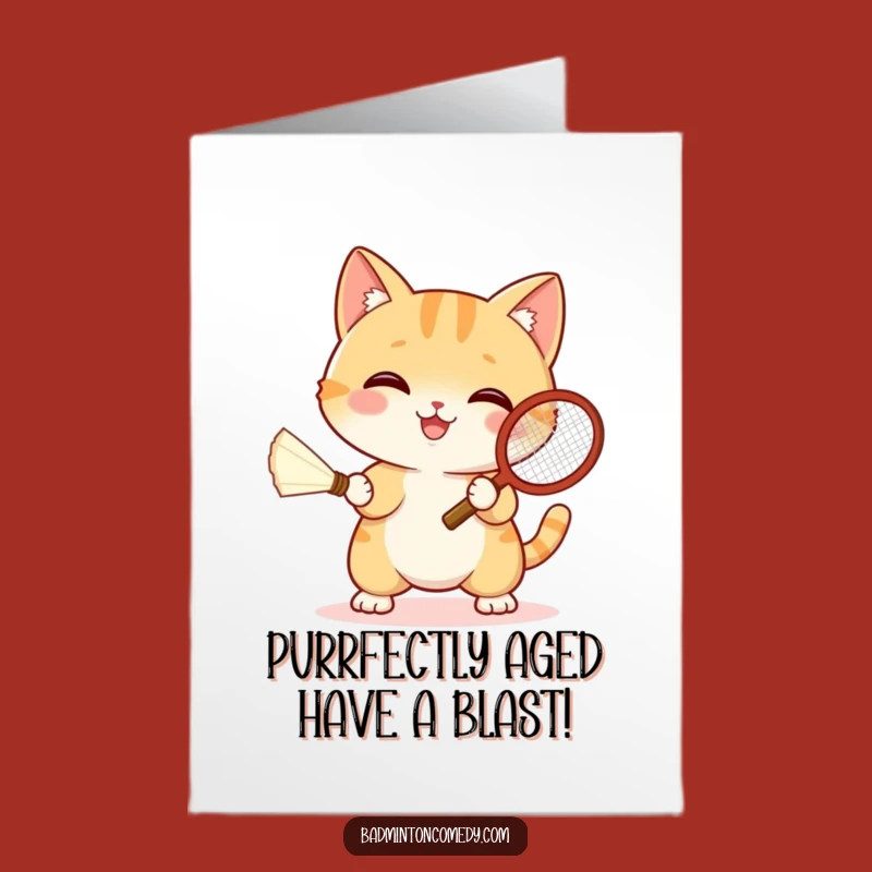 Free Printable Birthday Card: Funny Cat Tennis Champ - Humorous Cat Downloadable Gift!