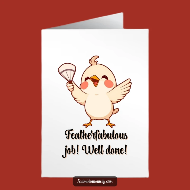 Free Printable Congrats Card: Bird's Winning Serve, Joyful Downloadable Achievement