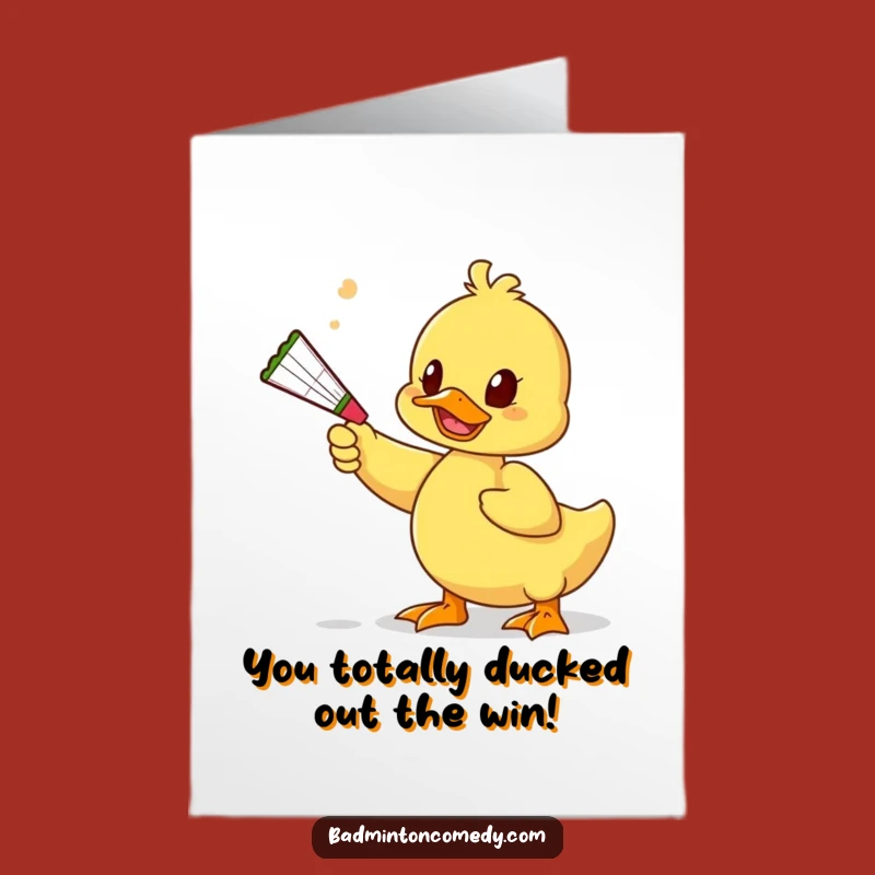 Free Printable Congrats Card: Duck's Playful Win - Funny Downloadable Celebration!