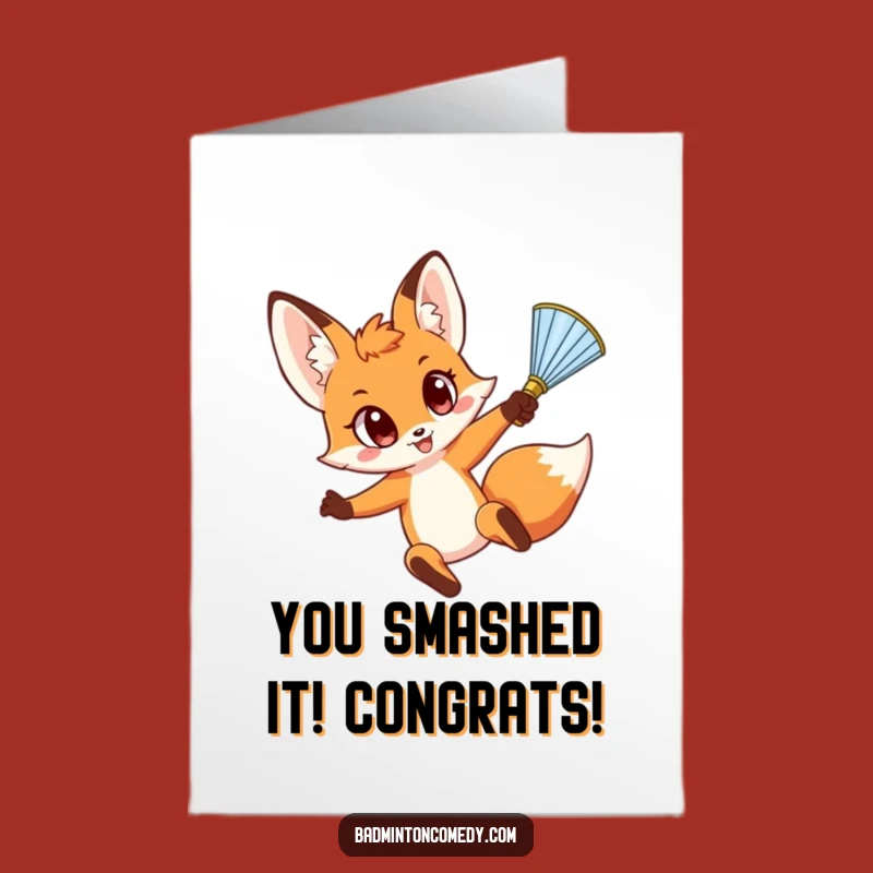 Free Printable Congrats Card: Fox Smash Success - Funny Downloadable Celebration!