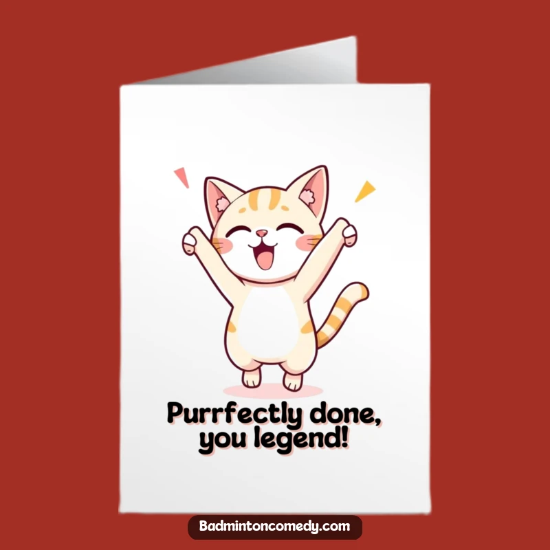Free Printable Congrats Card: Humorous Cat Point Celebration Perfect Downloadable Gift