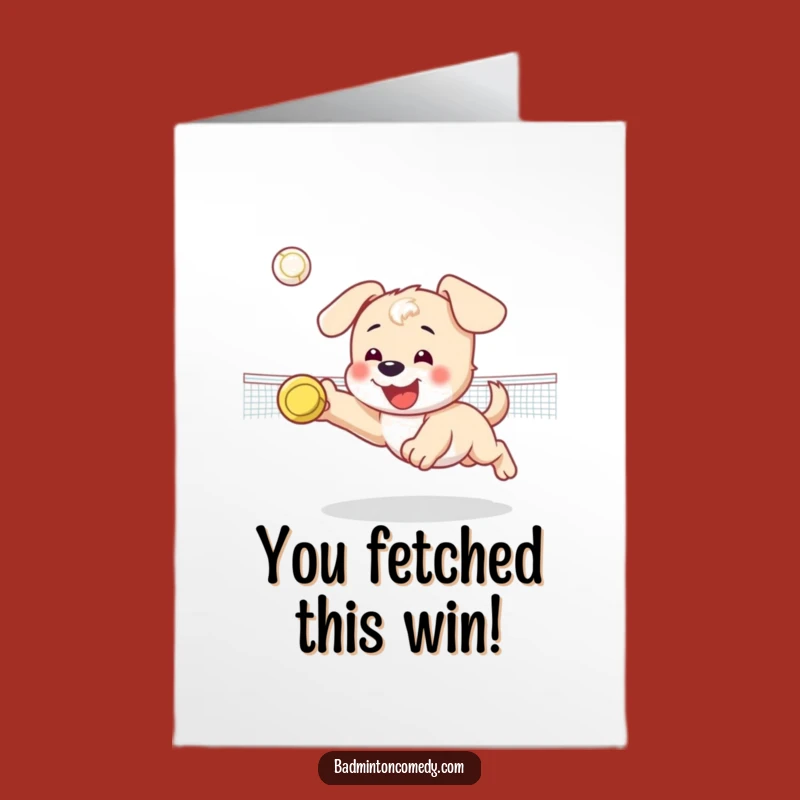 Free Printable Congrats Puppy Card: Game Winning Dive, Downloadable Celebration