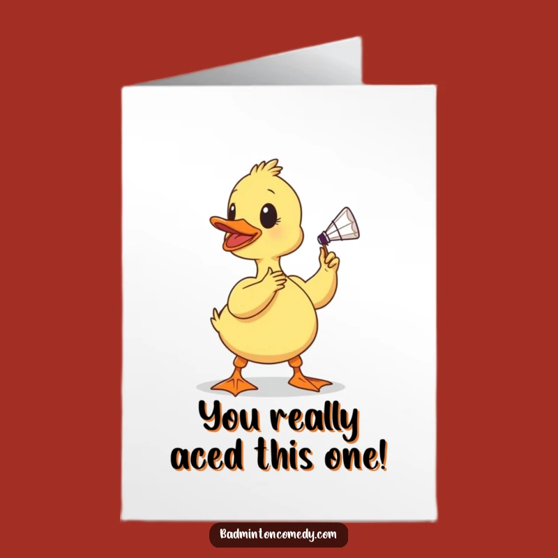 Free Printable Congratulations Card: Duckling's Winning Smash! Downloadable DIY Gift.