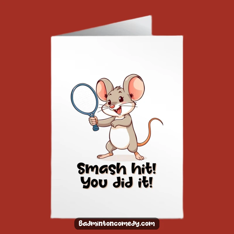 Free Printable Congratulations Card: Mouse Smash Victory Downloadable Gift