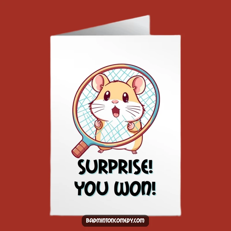 Free Printable Funny Hamster Congrats Card: Surprised Gamer - Downloadable Celebration Gift