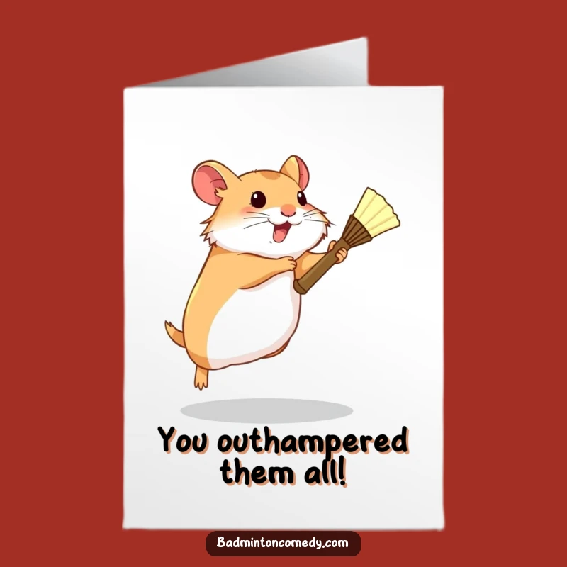 Free Printable Hamster Congrats Card: Tiny Racket Win Download
