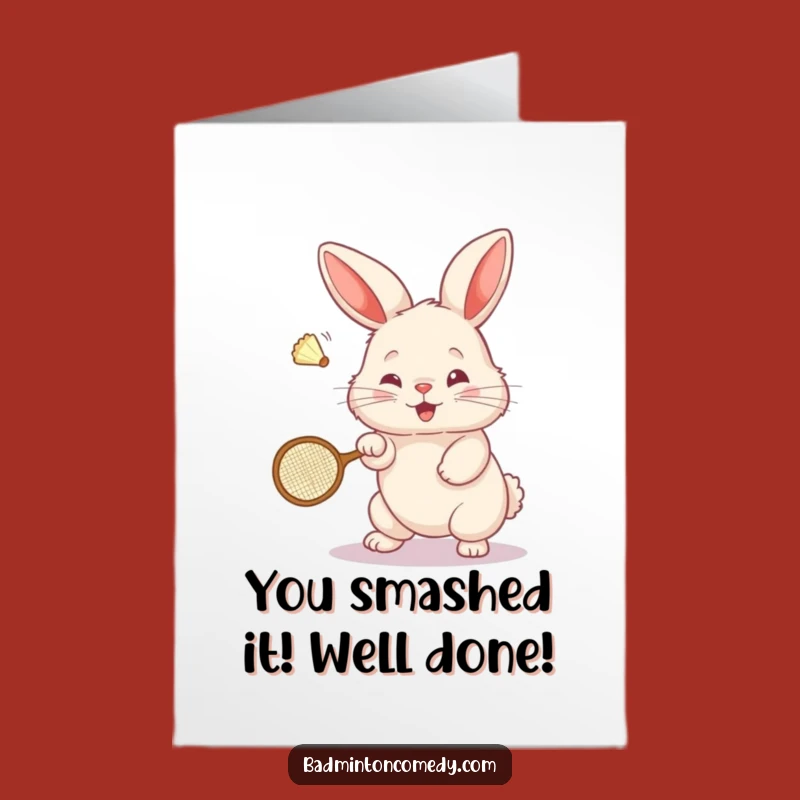 Free Printable Bunny Badminton Card: Hilarious Congrats for Winning Your Game