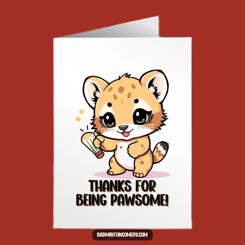 Free Printable Thank You Card: Cub's Shuttlecock Smash - Grateful Downloadable Gift