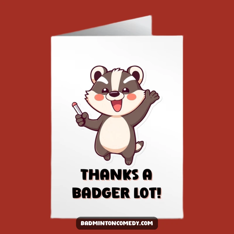 Free Printable Thank You Card: Badger's Victory - Funny Downloadable Gratitude!