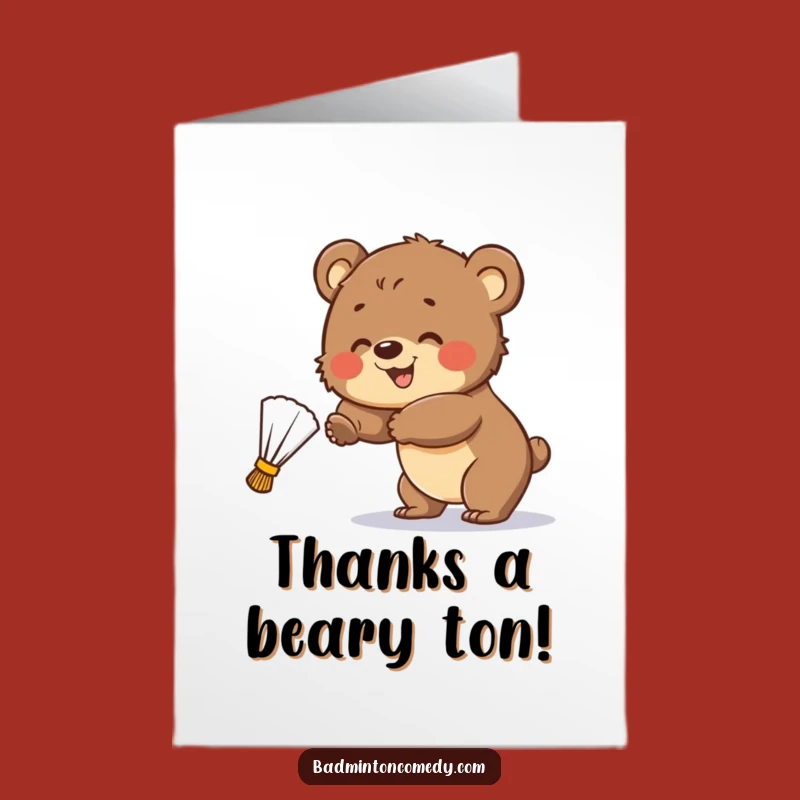 Free Printable Thank You Card: Bear Cub's Grateful Swing, Sweet Downloadable Thanks