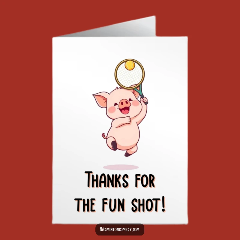 Free Printable Piglet Thank You Card: Joyful Jump Thanks Download
