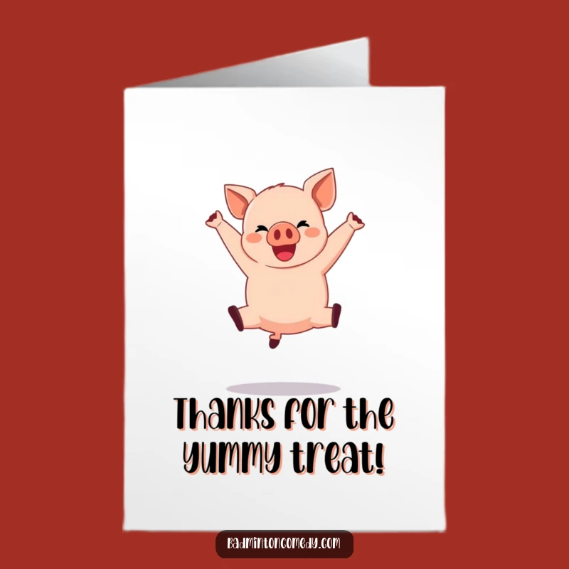 Free Printable Pig Basketball Thank You Card - Fun, Funny Downloadable Gift!
