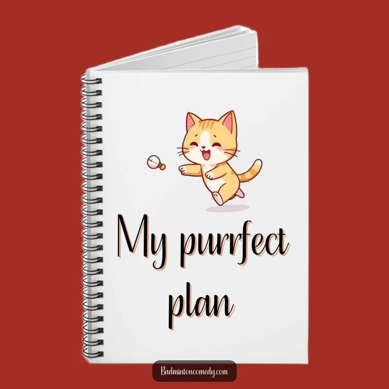 Funny Cat Badminton Notebook: Joyful Feline Chase Journal - Creative Gift!