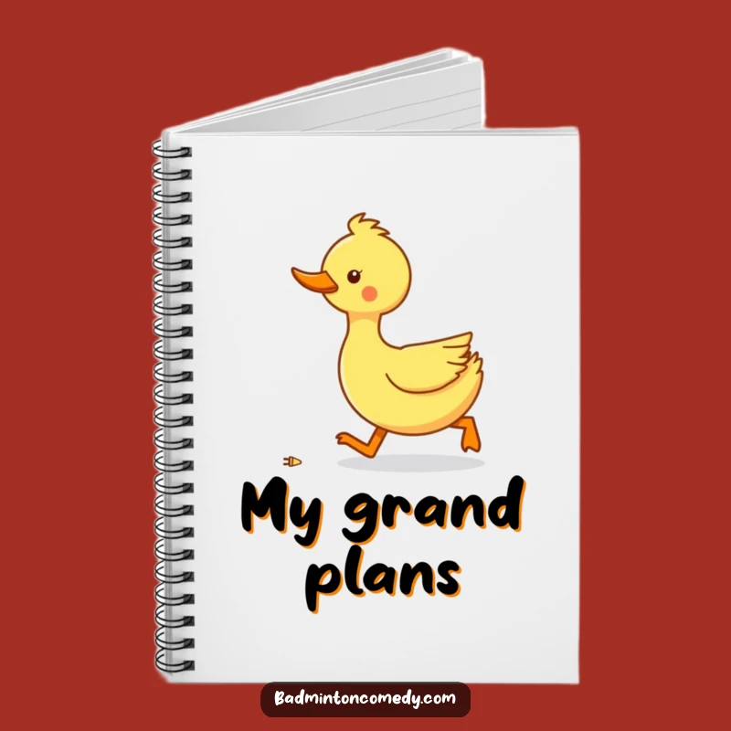 Funny Duck Badminton Notebook - Jot Down Ideas with Shuttlecock Humor Gift