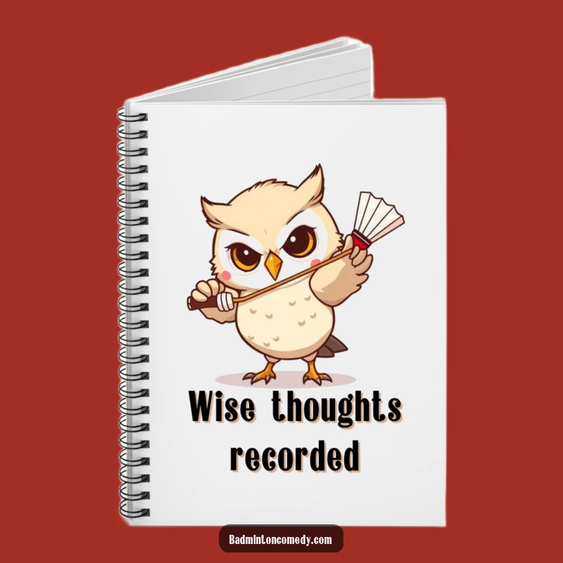 Funny Owl Badminton Notebook: Jot Down Plans with Focus