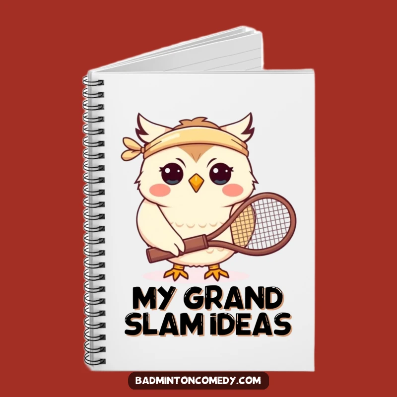 Funny Owl Tennis Notebook: Journal for Badminton Fans, Fun Funny Gift Idea
