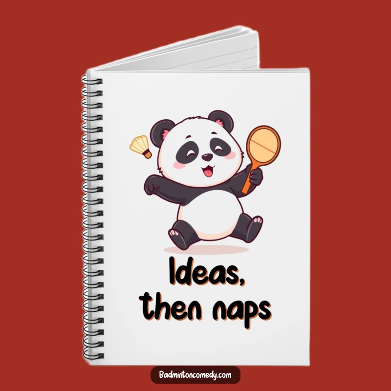 Funny Panda Badminton Notes Notebook - Jot Down Ideas with Playful Bear's Comical Chase