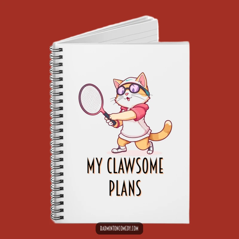 Funny Cat Badminton Notebook: Journal Your Plays with Feline Swing Fun