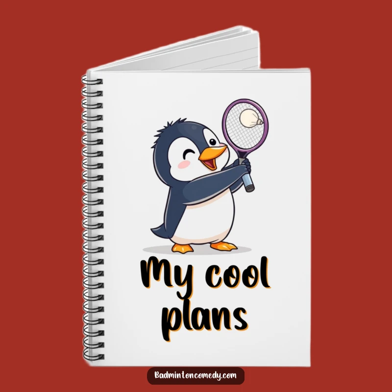 Funny Penguin Badminton Notebook: Lunging Bird Smash Journal - Creative Gift!