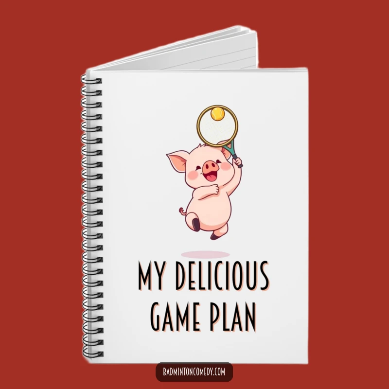 Funny Piglet Badminton Journal - Gleeful Jumper Notebook Gift