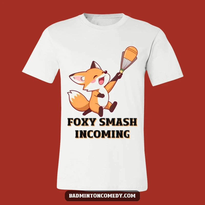 Funny Fox Badminton Smash T-Shirt: Exciting Leap for Sporty Fun