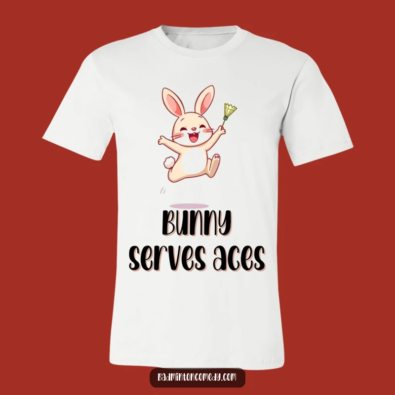Funny Rabbit Badminton Smash T-Shirt: Hilarious Activewear for Fun Lovers