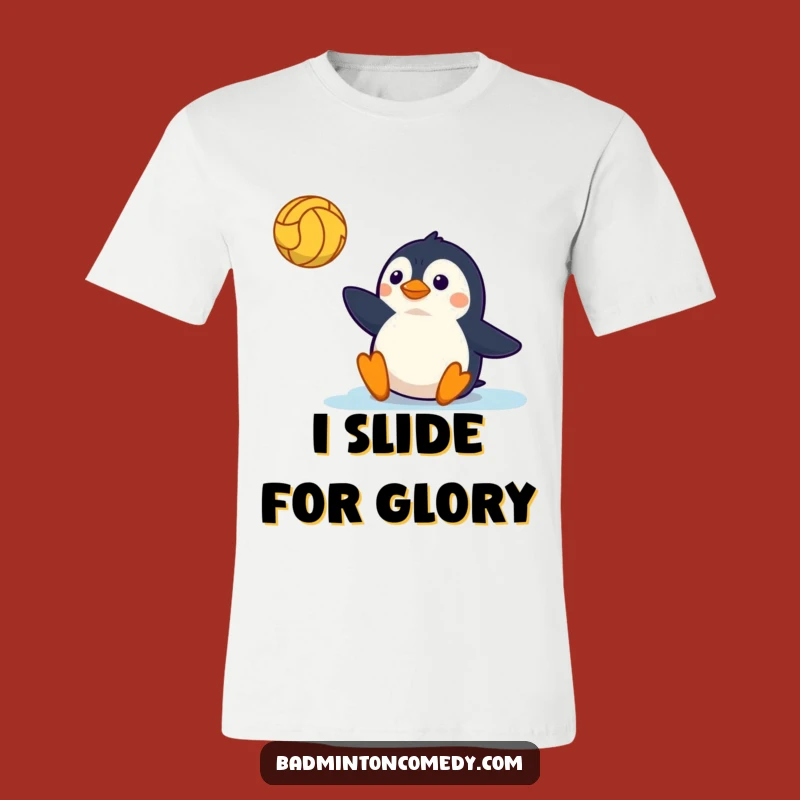 Funny Penguin Tennis T-Shirt - Epic Court Slide Action, Great Funny Gift