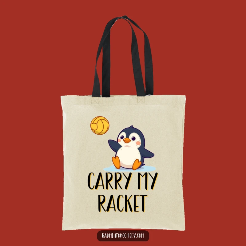 Funny Penguin Tennis Tote Bag - Carry Your Gear with Court Slide Humor, Gift