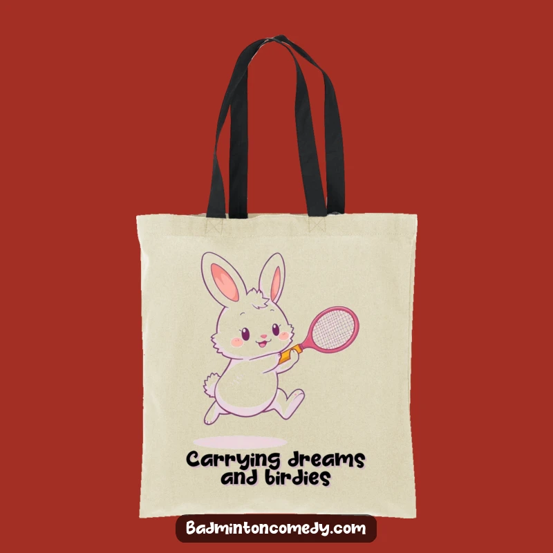Funny Bunny Badminton Tote Bag: Durable and Hilarious Bag, Ideal Funny Gift!