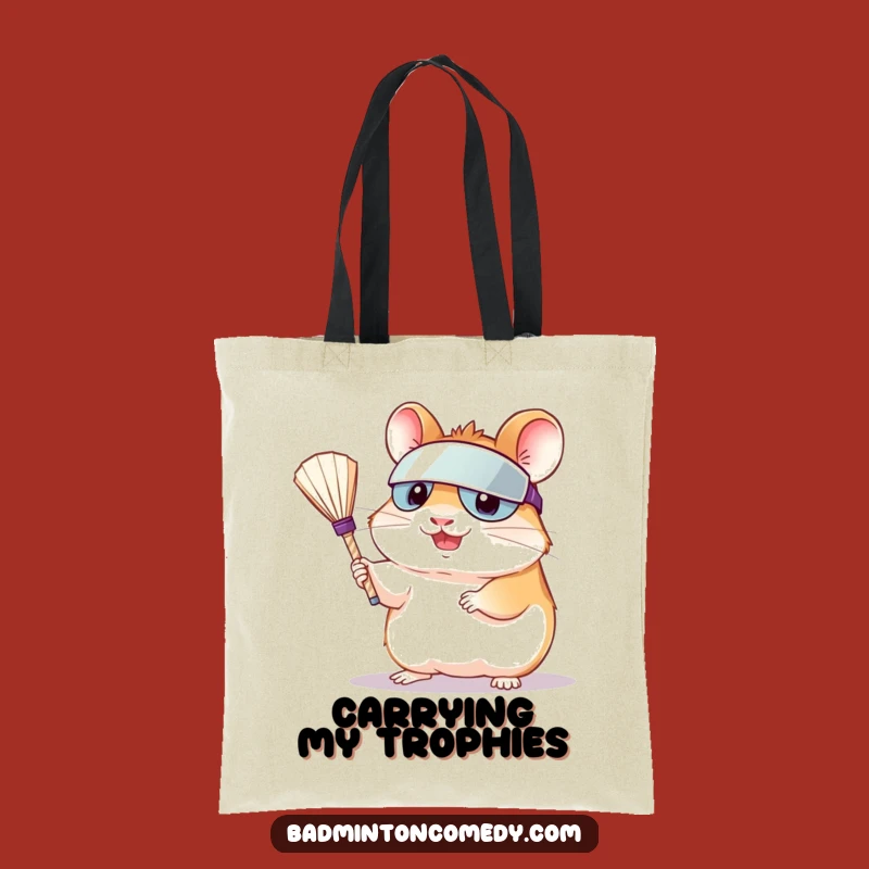 Funny Hamster Serving Shuttlecock Tote Bag: Carry Your Fun with This Hilarious Gift