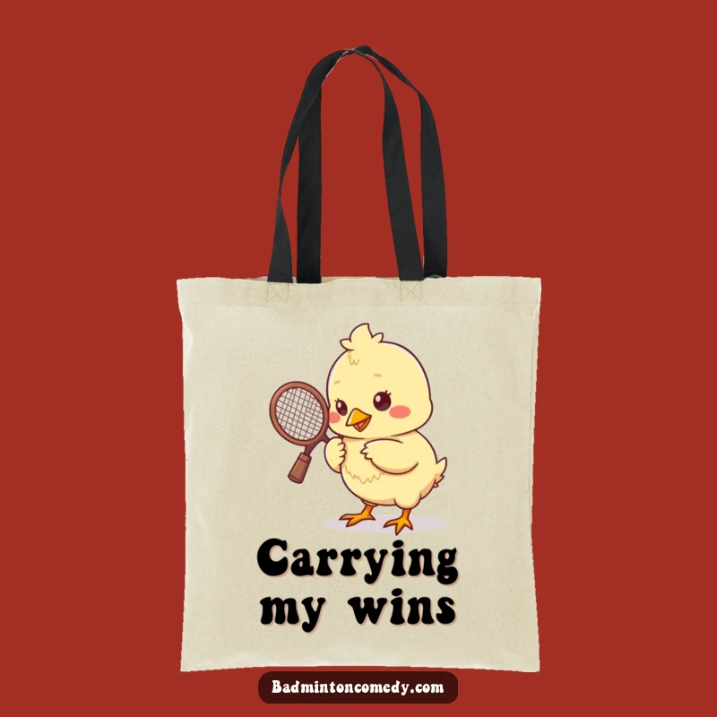 Funny Chick Badminton Tote Bag: Cute Bird Shuttlecock Carryall, Perfect Humorous Gift