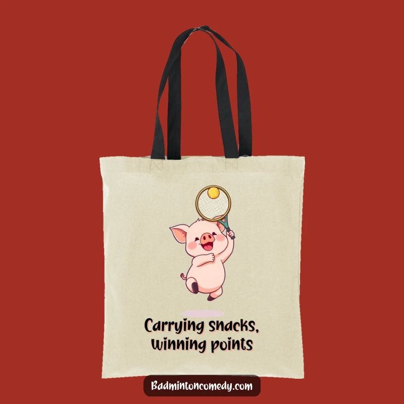 Funny Piglet Badminton Carry Bag - Gleeful Jumper Racket Tote Gift