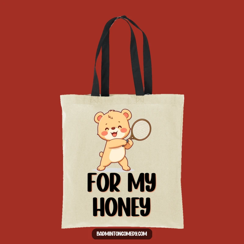 Funny Bear Cub Racket Victory Tote Bag: Humorous Tennis Player Carry-All