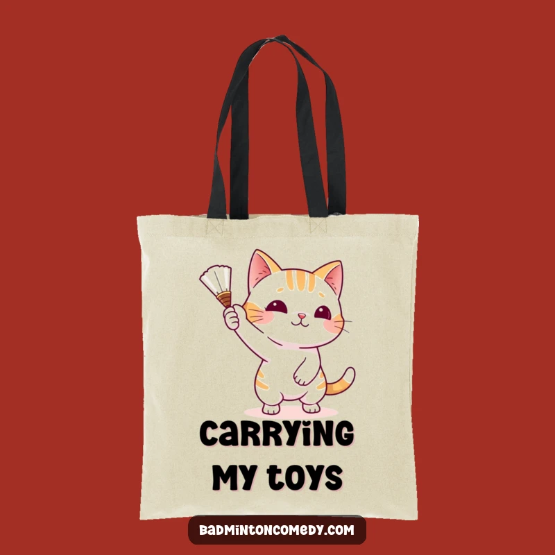 Funny Cat Badminton Playtime Tote Bag - Chic & Amusing Accessory