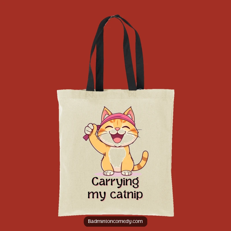 Funny Cat Badminton Tote Bag: Carry Your Victories in Style