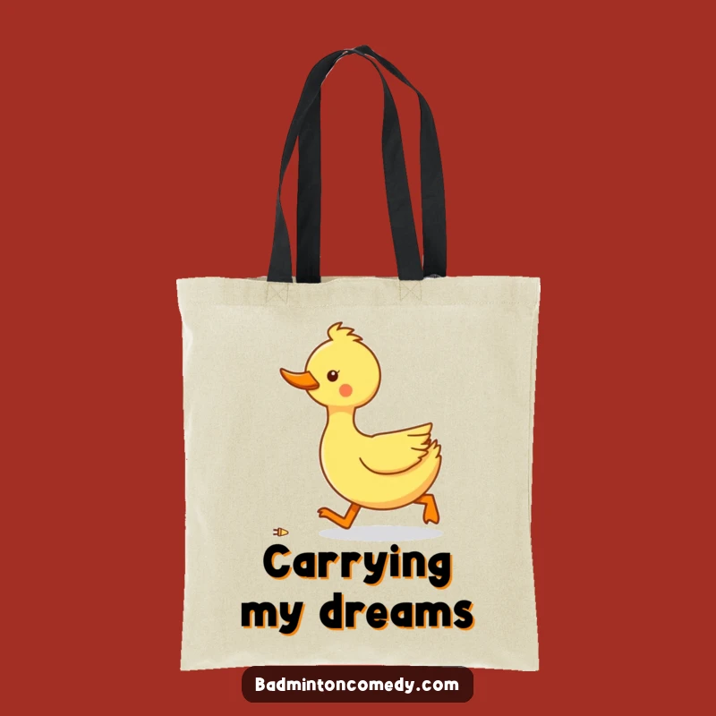 Funny Duck Badminton Tote Bag - Amusing Shuttlecock Chase Carry-All Gift