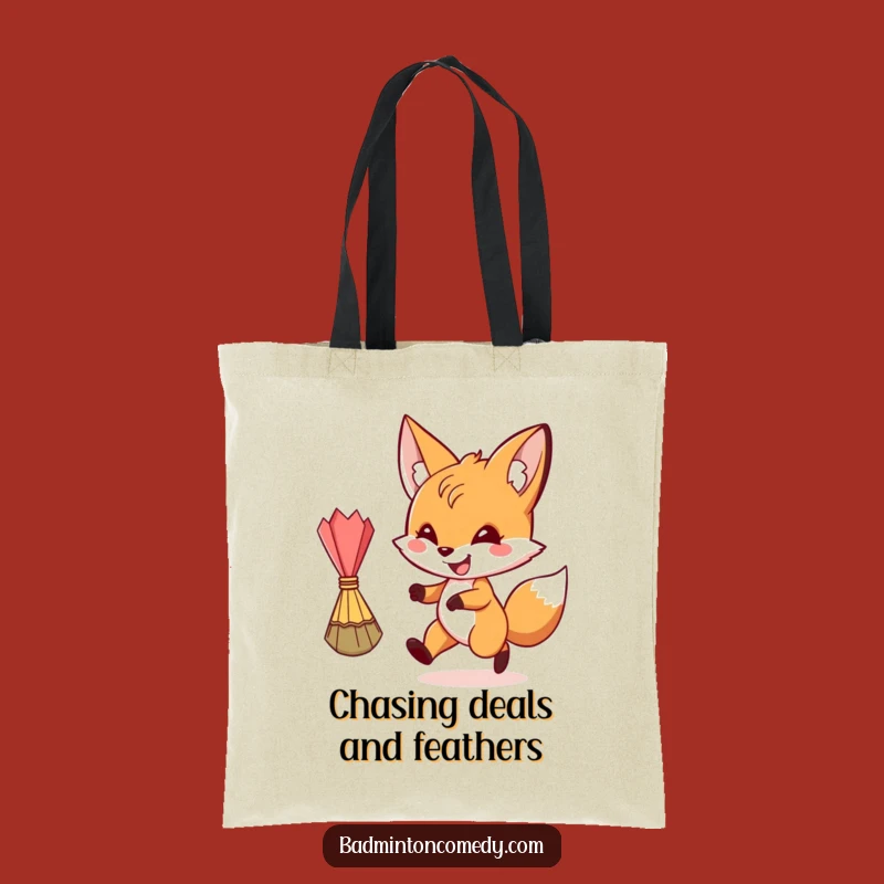 Funny Fox Badminton Tote Bag: Stylish and Hilarious Bag, Perfect Funny Gift!