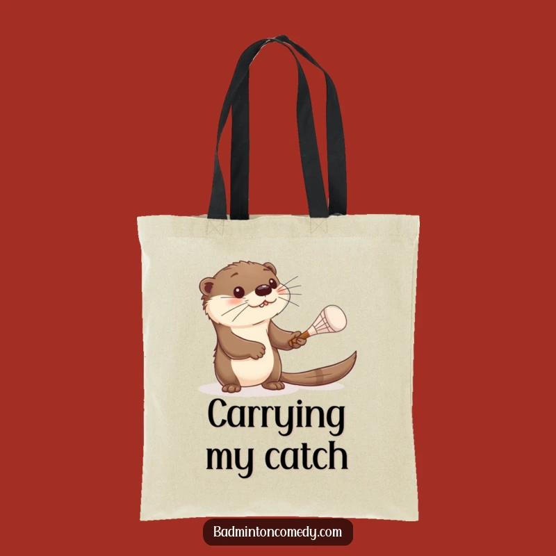 Funny Otter Badminton Tote Bag - Carry Your Belongings with Curious Creature's Humor