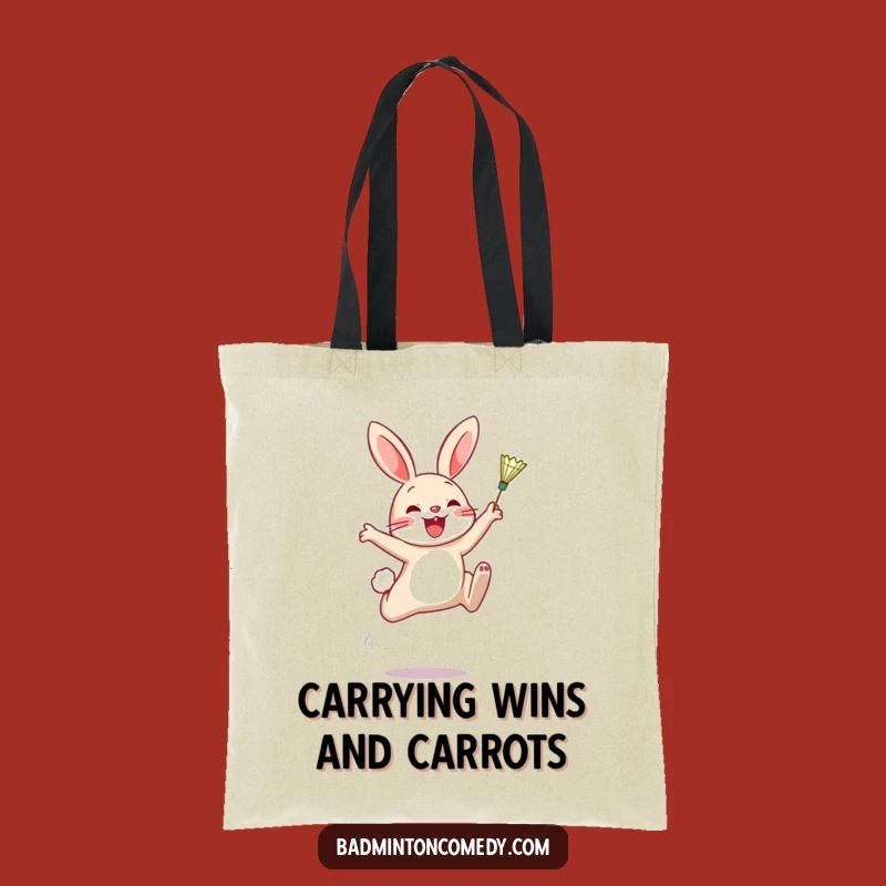 Funny Rabbit Badminton Tote Bag: Carry Your Gear with Hilarious Style
