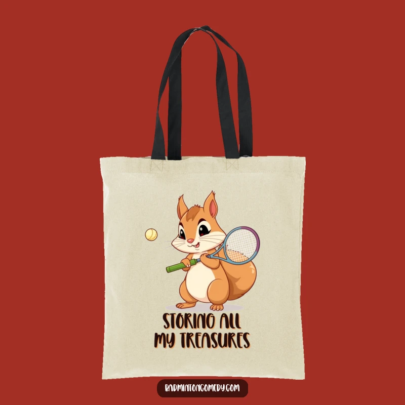 Funny Squirrel Badminton Tote Bag: Carry Your Practice Gear
