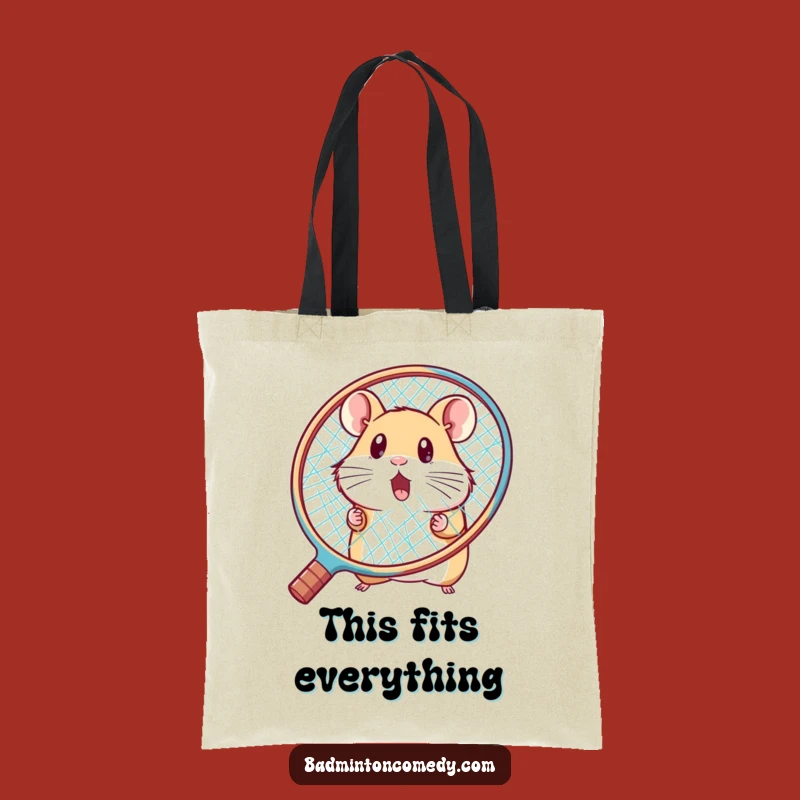 Funny Hamster Badminton Surprise Tote Bag: Carry Your Goods with Charm